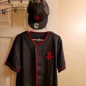 Houston Rockets jersey (large  & hat combo New